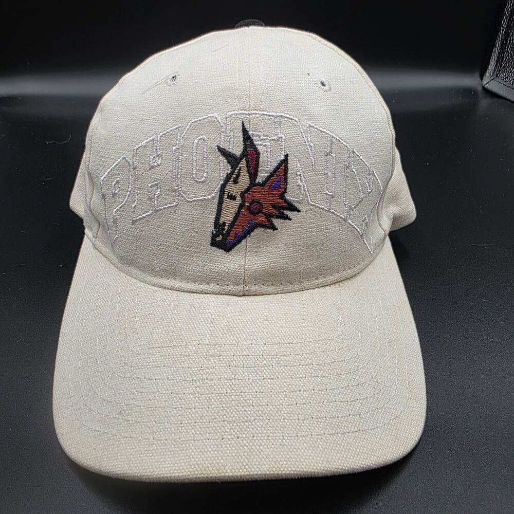 Vintage White Phoenix Coyotes Starter Cap Adjustable Hat Kachina Logo NHL